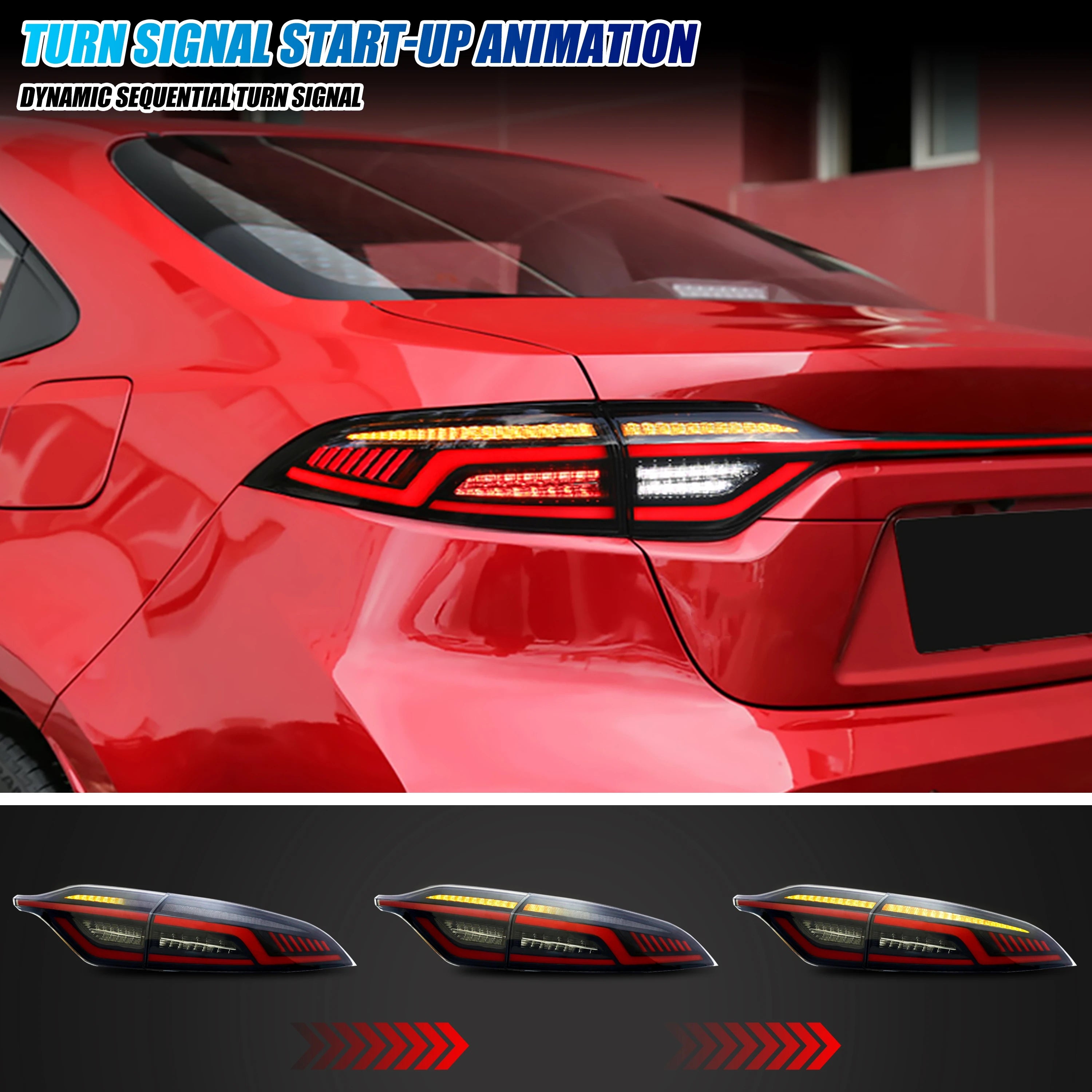 2020–2026 Toyota Corolla LED Tail Lights – Sequential & Start-Up