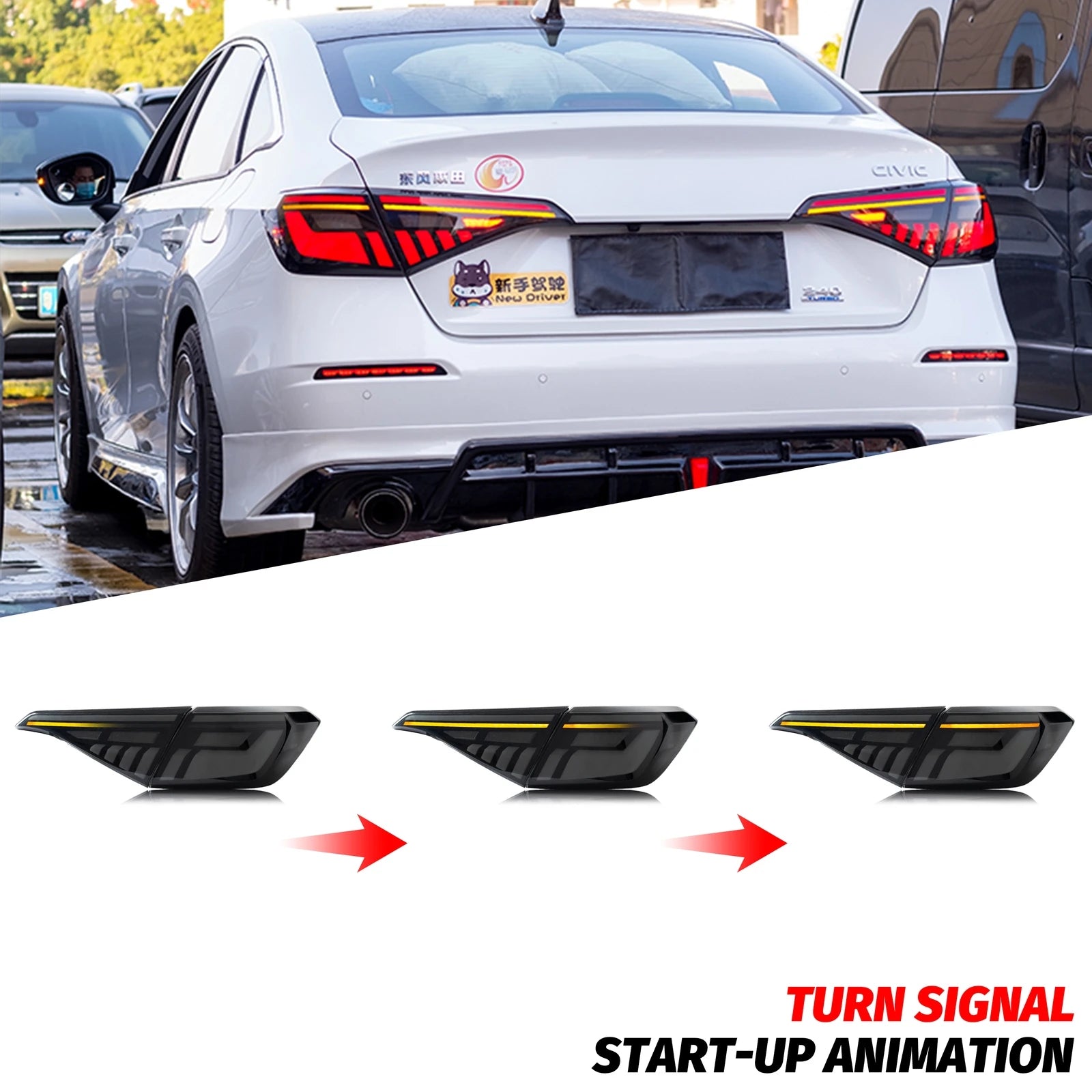 2022–2027 Honda Civic LED Tail Lights – 11th Gen Sequential Turn Signal